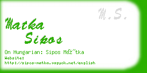 matka sipos business card